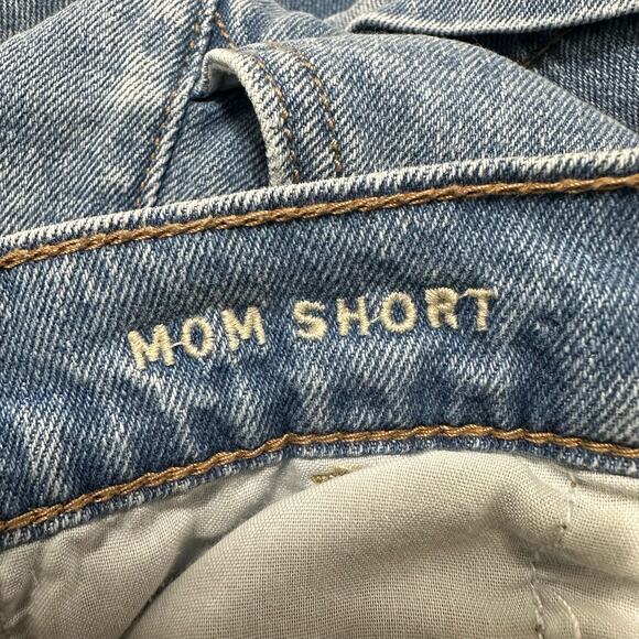 American Eagle Mom Short High Rise Blue Denim Pockets Women's Size 10 Cuffed - Picture 2 of 9